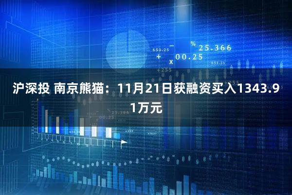 沪深投 南京熊猫：11月21日获融资买入1343.91万元